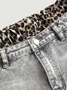 กางเกงยีนส์ขาสั้นลำลองสำหรับผู้หญิงกางเกงขาสั้นผ้าเดนิมผ้าฝ้าย100% ฟอกกางเกงขาสั้นระบายอากาศได้ตามต้องการ - Product Image 6