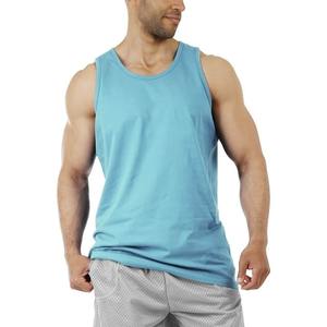 Camisetas sin mangas personalizables para gimnasio para hombre, camisetas deportivas azul cielo al por mayor con logotipo personalizado - Product Image 1