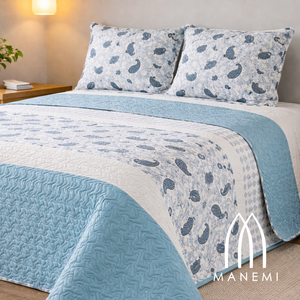 MANEMI Couvre-lit d'été mi-saison avec 1 ou 2 taies d'oreiller, différentes tailles - Product Image 1