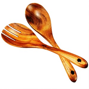 Accesorios de Lujo para el Hogar, Juego de Servidores de Ensalada de Acacia, Ecológicos, Aptos para Lavavajillas, Utensilios para Ensalada, Hechos en India - Product Image 5