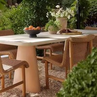 Canapé en bois massif d'extérieur, cour, jardin, terrasse, hôtel, maison d'hôtes, balcon, designer, combinaison de meubles de loisirs d'extérieur