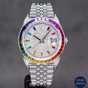 Montre mécanique automatique de luxe 36 mm bicolore avec mouvement ETA et bracelet en or blanc - Product Image 5