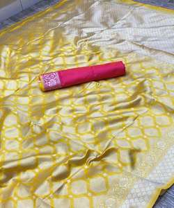 ส่าหรีผ้าไหม kanjivaram งานปักแฟนซีสำหรับเจ้าสาวผู้หญิง - Product Image 2