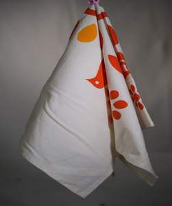 100% Organic Cotton <b>Tea</b> <b>Towel</b> Set Disposable Quick-Dry Eco-Friendly Hypoallergenic Custom Printed Square Floral Design Kitchen - Product Image 1