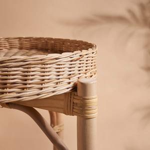Elegant <b>Rattan</b> NightStand Natural Eco-Friendly <b>Rattan</b> <b>Bedside</b> with Storage Basket at Bottom and Tray OEM Acceptable From Vietnam - Product Image 3