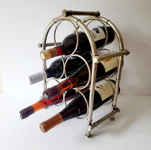 Élégante étagère circulaire murale dorée. Luxe. Porte-bouteilles en métal et disponible au prix de gros. - Product Image 3