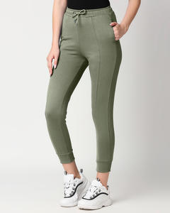 Pantalon droit décontracté pour femme, écologique, à carreaux, en polaire épaisse, taille haute élastique, coupe ample, longueur cheville, pour l'hiver - Product Image 3