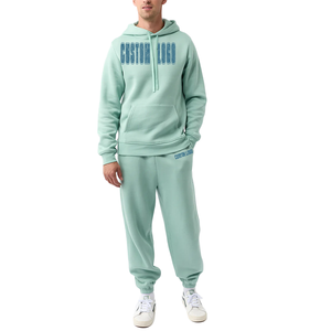 Men's CityScape Casual Heavyweight Terry Oversized Unisex Custom Logo Streetwear Winter Tracksuit Hoodie Breathable Solid - Product Image 1
