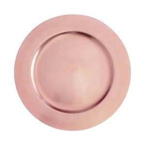 Assiette de présentation moderne en plastique martelé avec finition métallique ronde, texture intégrale, finition réfléchissante, durable et personnalisable - Product Image 1