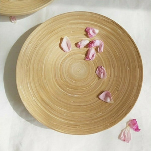 Set de vaisselle ronde en bambou filé assiette de service traiteur plats à manger naturels biodégradables fabriqués au Vietnam - Product Image 2