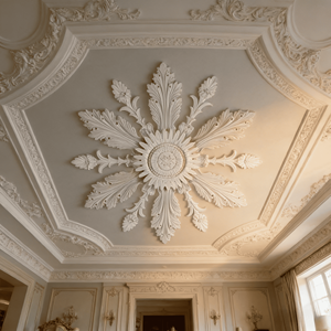 Rose de plafond GRG Florentine personnalisée avec un diamètre de 650 mm et une profondeur de 75 mm pour hôtels et usage extérieur, design graphique possible - Product Image 5