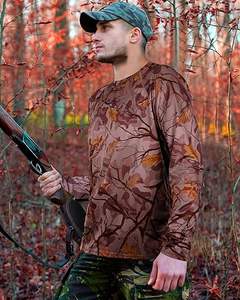 Camisa de caza Rendimiento transpirable Poliéster Baselayer Patrón de impresión sólida al por mayor - Product Image 4