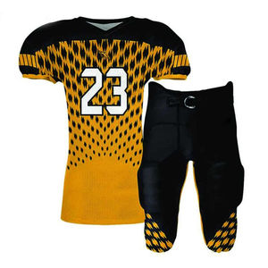 Uniforme de fútbol americano de poliéster 100% de calidad superior, conjunto de Jersey y pantalones cortos transpirables y cómodos en estilo de talla grande - Product Image 3