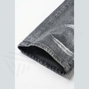 Pantalones Vaqueros de Mezclilla Elásticos Ajustados con Estilo Desgastado para Hombre, Color Personalizado al por Mayor, Diseño de Diseñador, Cintura Media, Estilo Holgado, OEM Personalizado - Product Image 6