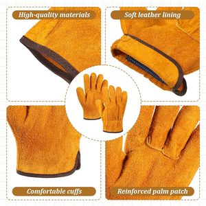 Haute qualité 12 paires de gants de travail en cuir poignées pour hommes femmes jardinage Construction coupe du bois réparation automobile - Product Image 3