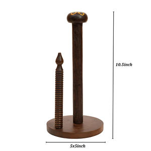 Porte-rouleau de papier au design personnalisé Porte-rouleau de papier hygiénique décoratif pour cuisine salle de bain Porte-rouleau de papier sur pied en bois naturel - Product Image 6