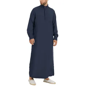 Túnica Larga Transpirable para Hombre, Estilo Thobe de Oriente Medio, para Oración y Uso Casual, Túnica Musulmana para Hombre - Product Image 1