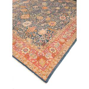 Tapis en laine noués à la main Aalam Blue, motif floral oriental, pour la maison, le salon, la chambre, le couloir, forme rectangulaire, faits à la main, pour adolescents - Product Image 2