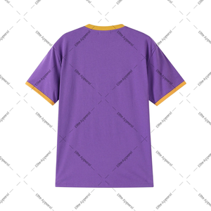 Camiseta personalizada Chenille Crest Ringer | Ropa de fraternidad griega de algodón Premium transpirable púrpura y Oro viejo para hombre - Product Image 1