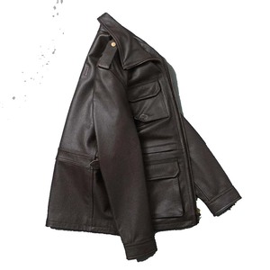 Chaqueta de Cuero Bordada, Diseño Nuevo y Personalizado, Chaqueta Casual de Motociclista, Cremalleras Personalizadas, Chaqueta Bomber de Lujo - Product Image 3