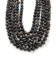 Perles facettées en agate noire Sulemani de 8 mm, best-sellers pour la fabrication de bijoux