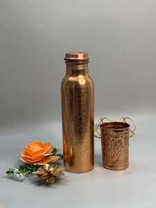 Bouteille d'eau faite à la main en cuivre gobelet en cuivre pour l'eau potable - Product Image 5
