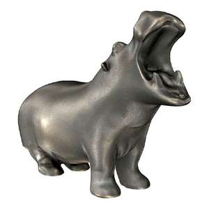 Estatuilla de hipopótamo de latón, escultura decorativa de hipopótamo de lujo para Navidad, vacaciones, decoración Interior del hogar, objetos - Product Image 3