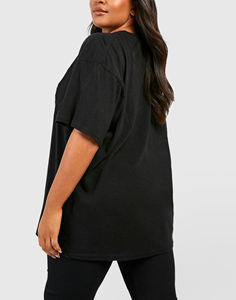 Camiseta personalizada de alta calidad para mujer 100% algodón 300gsm manga corta suelta hombro caído de gran tamaño camiseta de moda para mujer - Product Image 5