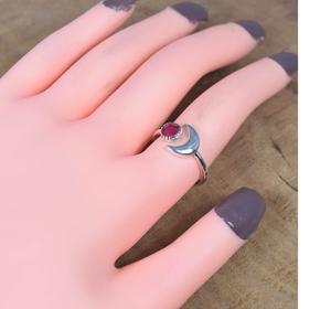 Ruby Faceted Gemstone Ring 925 Sterling Silver Handmade Jewelry for Women July Birthstone <b>Christmas</b> Gift - Product Image 4