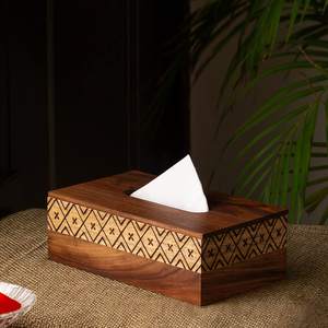 Porta Servilletas de Madera de Mango Marrón para Mostrador, para Bodas, Hogar, Hotel, Restaurante, Oficina, Bar, Caja de Servilletas Hecha en India - Product Image 6