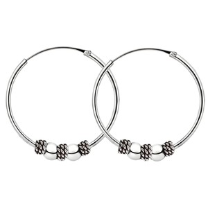 Orecchini a cerchio Par-Fine Aro Bali De Plata 1.2X20mm 1 - Product Image 1