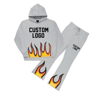 Los mejores fabricantes de ropa de Pakistán, pantalones acampanados personalizados, chándal de jogging de algodón con estampado desteñido al sol lavado con ácido Vintage para hombres - Product Image 1