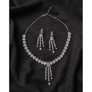 Juego de Collar de Plata de Ley 925 de Primera Calidad para Mujer, Estilo Bonito con Perlas y Diamantes como Piedras Principales, para Regalo, Fiesta, Compromiso, Aniversario - Product Image 2