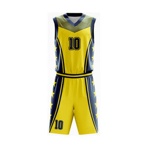 Uniforme de basket-ball respirant de haute qualité RAM Industry couleur jaune et noire meilleur équipement de sport sublimé - Product Image 1