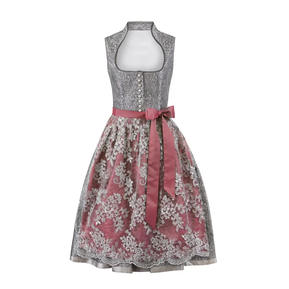 100% Baumwolle Kurzarm Dirndl Kleid/Mini Dirndl Kleid Bayerischer Stil Einzigartiges OEM Design Oktoberfest Dirndl Kleid