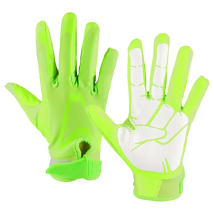 Guantes de receptor de fútbol americano profesional para jóvenes personalizados, empuñaduras transpirables traseras sublimadas con Palma de alta adherencia - Product Image 2