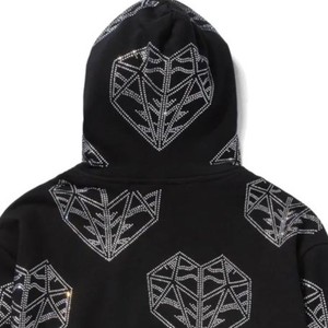 Nuevas sudaderas con capucha con diamantes de imitación Unisex cosidas hechas a medida antiarrugas 100% algodón orgánico impermeable secado rápido otoño tarifa al por mayor - Product Image 5