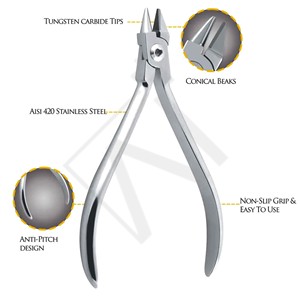 Pince orthodontique Accuram Bird Beak 12,5 cm en acier inoxydable, outil professionnel de pliage et de façonnage de fils dentaires - Product Image 4