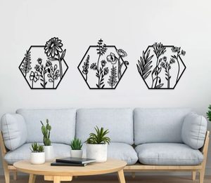 Accent Fleurs Design Paysage CADRES EN MÉTAL Arts Muraux Décoratifs Noir Poudre Enduit Métal Accent Arts Muraux Super Ventes - Product Image 3