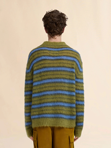 Pulls en mohair pour hommes de qualité supérieure avec logo brodé personnalisé, style hip-hop, pull en maille à col rond, chaud et ample - Product Image 5