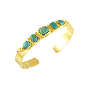 Silver Export House <b>Gold</b> Plated <b>Gold</b> Silver Charm Turquoise <b>Bracelet</b>-Direct Factory Supply Rajasthan Perfect Gift for Women's - Product Image 1