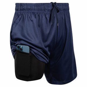 Pantalones cortos atléticos 2 en 1 para hombre 100% poliéster al por mayor pantalones cortos de compresión para gimnasio y entrenamiento de 7 pulgadas para MenDDP envío - Product Image 4