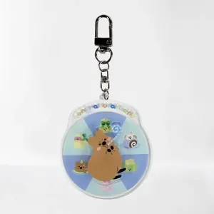 Llavero giratorio de acrílico marrón KiKi QUOKKA, movimiento de giro suave, diseño de plástico de dibujos animados - Product Image 1