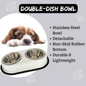 Cuenco alimentador para mascotas de 200ml, cuenco de alimentación para mascotas de acero inoxidable doble, fácil de limpiar, para comer, beber, cuenco de comida antideslizante para perros - Product Image 2