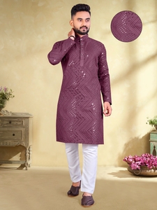 Pyjama Kurta en tissu de coton doux à manches longues pour hommes, à la demande, pour les fêtes décontractées, de fournisseur indien, à prix de gros - Product Image 5
