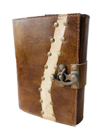 Carnet de notes en cuir fait main, couverture rigide, reliure spirale, cadeau avec logo personnalisé - Journal de bureau pour les voyages et l'écriture