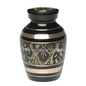 Cremation Aluminum Metal Round Shape Shinny Polished Embossed <b>Texture</b> Domtop Urns Modern Unique Nice Selling - Product Image 4