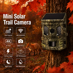 Caméra de <span class=keywords><strong>chasse</strong></span> Sensvision Wildkamera 4K 64MP CMOS IP66 étanche à énergie solaire WiFi 120 PIR avec autonomie de 36 mois - Product Image 1