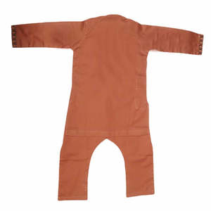 Traje Shalwar Bordado para Niños - Marrón - Product Image 5
