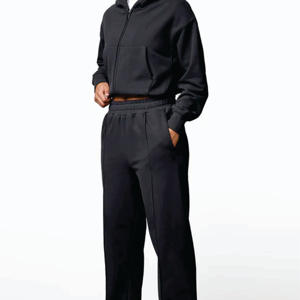 Ensemble de survêtement deux pièces pour homme et femme, streetwear d'hiver, uni, imprimé, fermeture éclair, sportif, séchage rapide, respirant, poches latérales, pour la salle de sport, l'exercice, le quotidien - Product Image 6